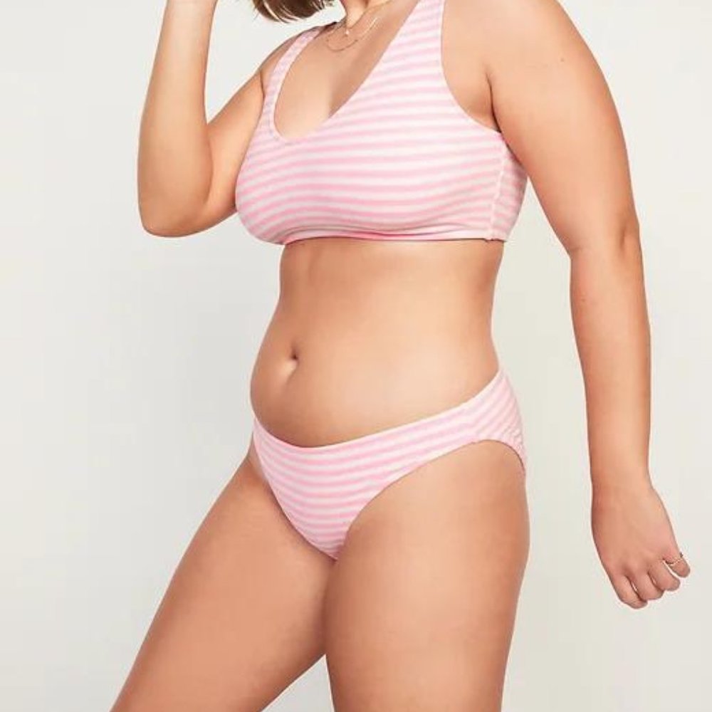 Old Navy Low-Rise Striped Terry Classic Bikini Swim Bottoms for Women New - Picture 3 of 8